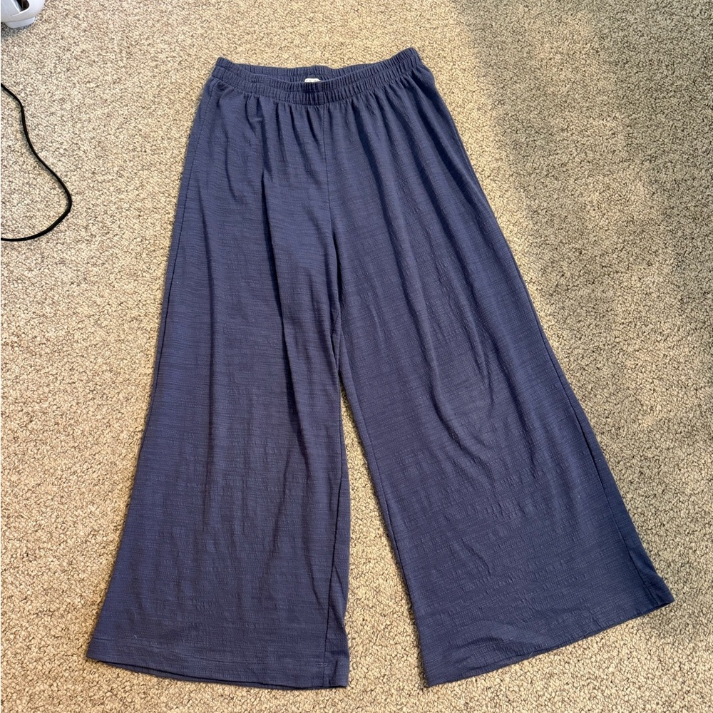 Sloane Textured Slub Pants in Blue
